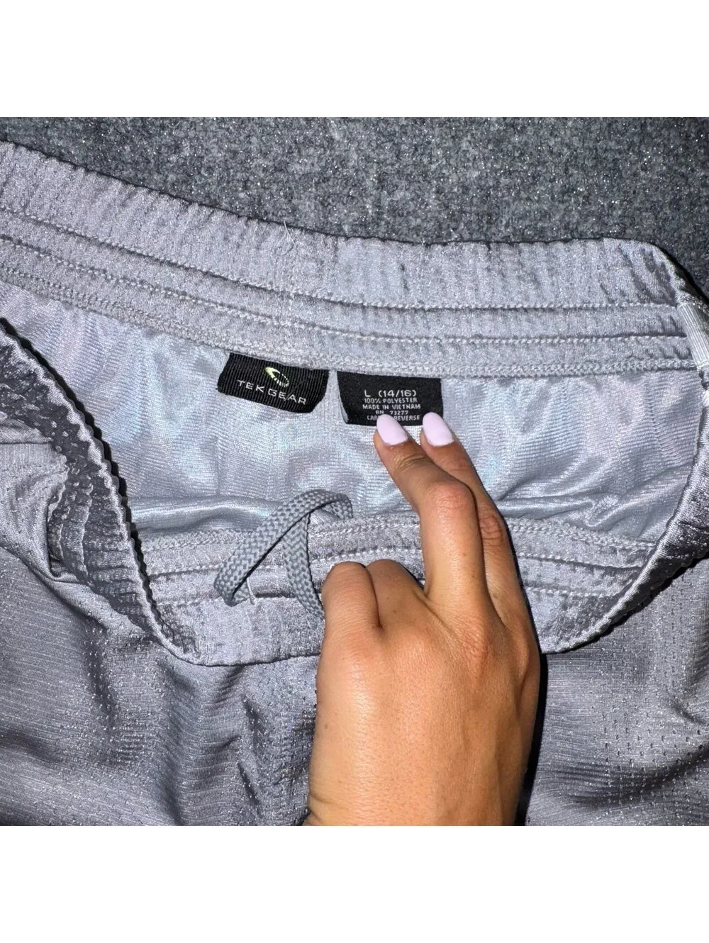 Tek Gear Grail Silver Baggy Dazzle Hoop Shorts Mens MD Vtg y2k 90s Rare